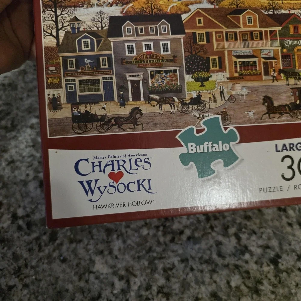 Buffalo Games Charles Wysocki Hawkriver Hollow 300 Pc Jigsaw Puzzle Town Scene